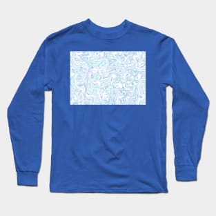 Abstract Liquid -Blue Long Sleeve T-Shirt